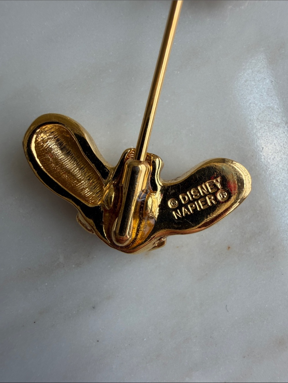 Vintage Disney Napier Waving Mickey Mouse Gold & Black Lapel Pin - Picture 4 of 6